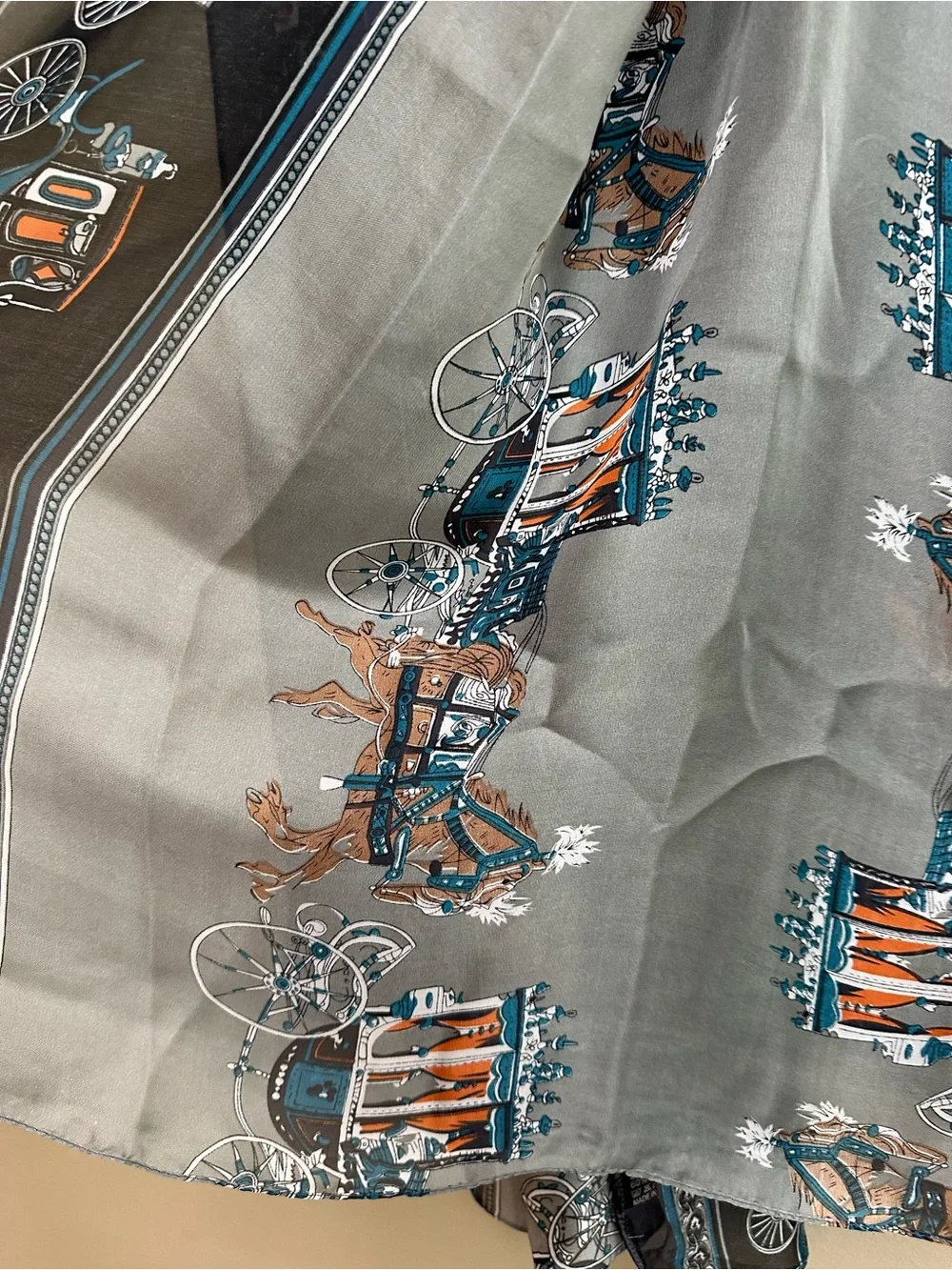Carriage Design Silk Blend Scarf